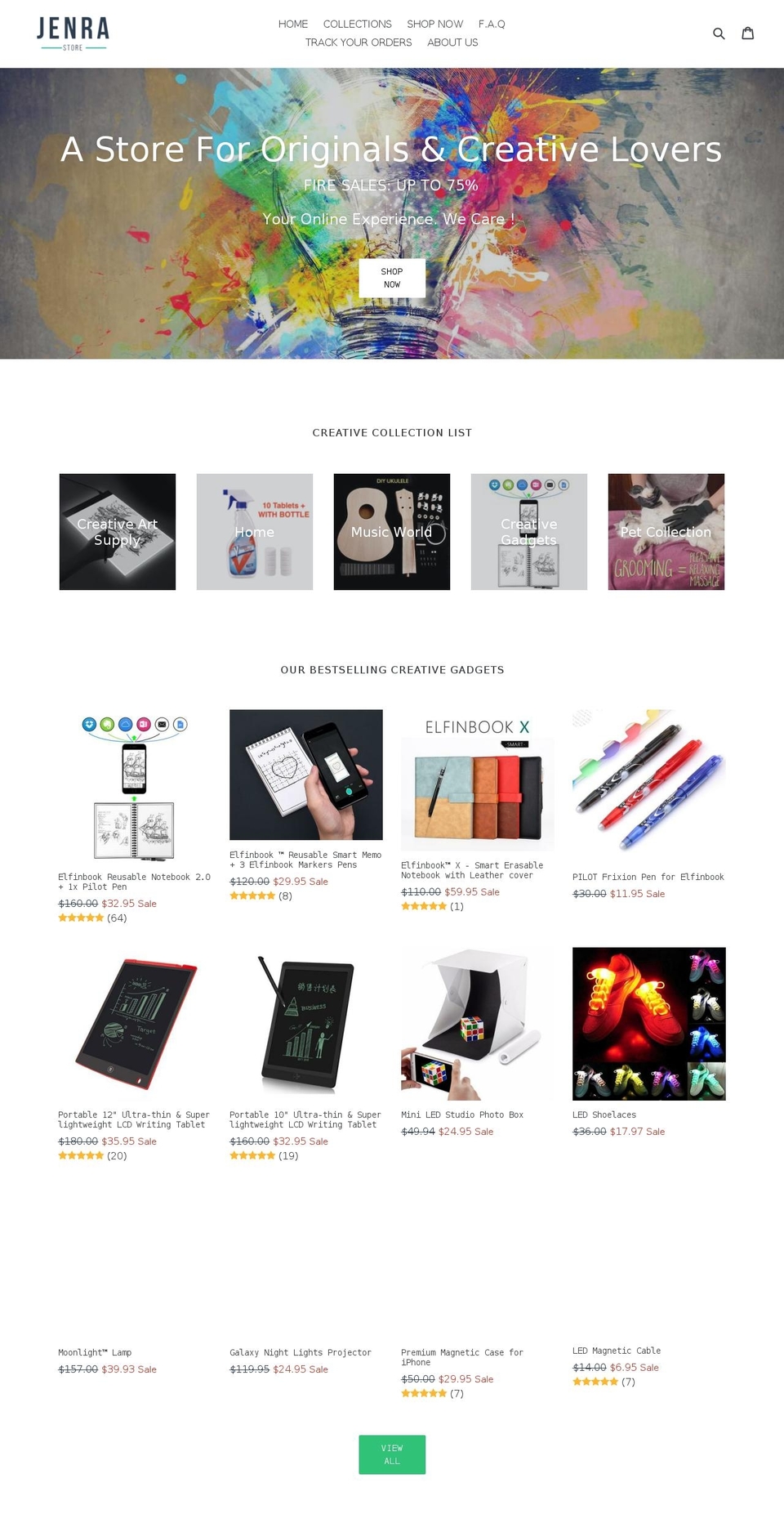 jenrastore.com shopify website screenshot
