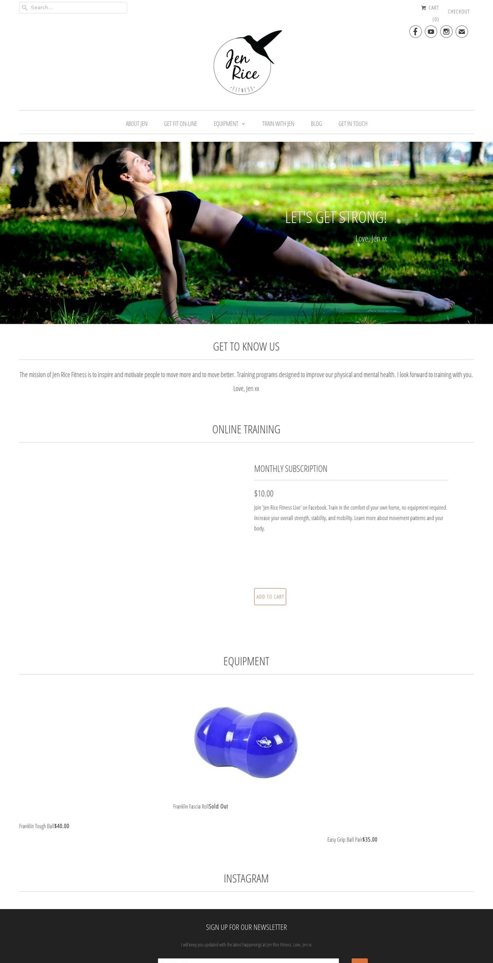 jenricefitness.com — Shopify storefront screenshot