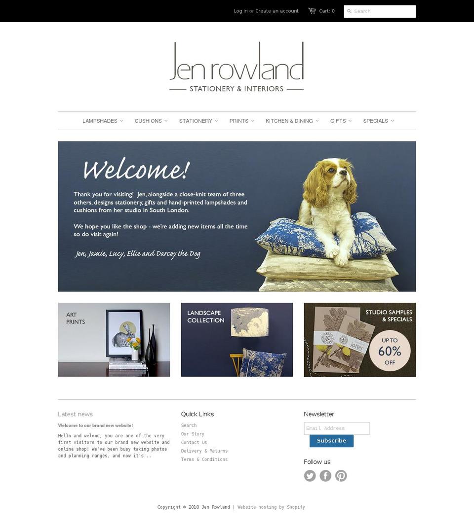 jenrowland.co.uk shopify website screenshot