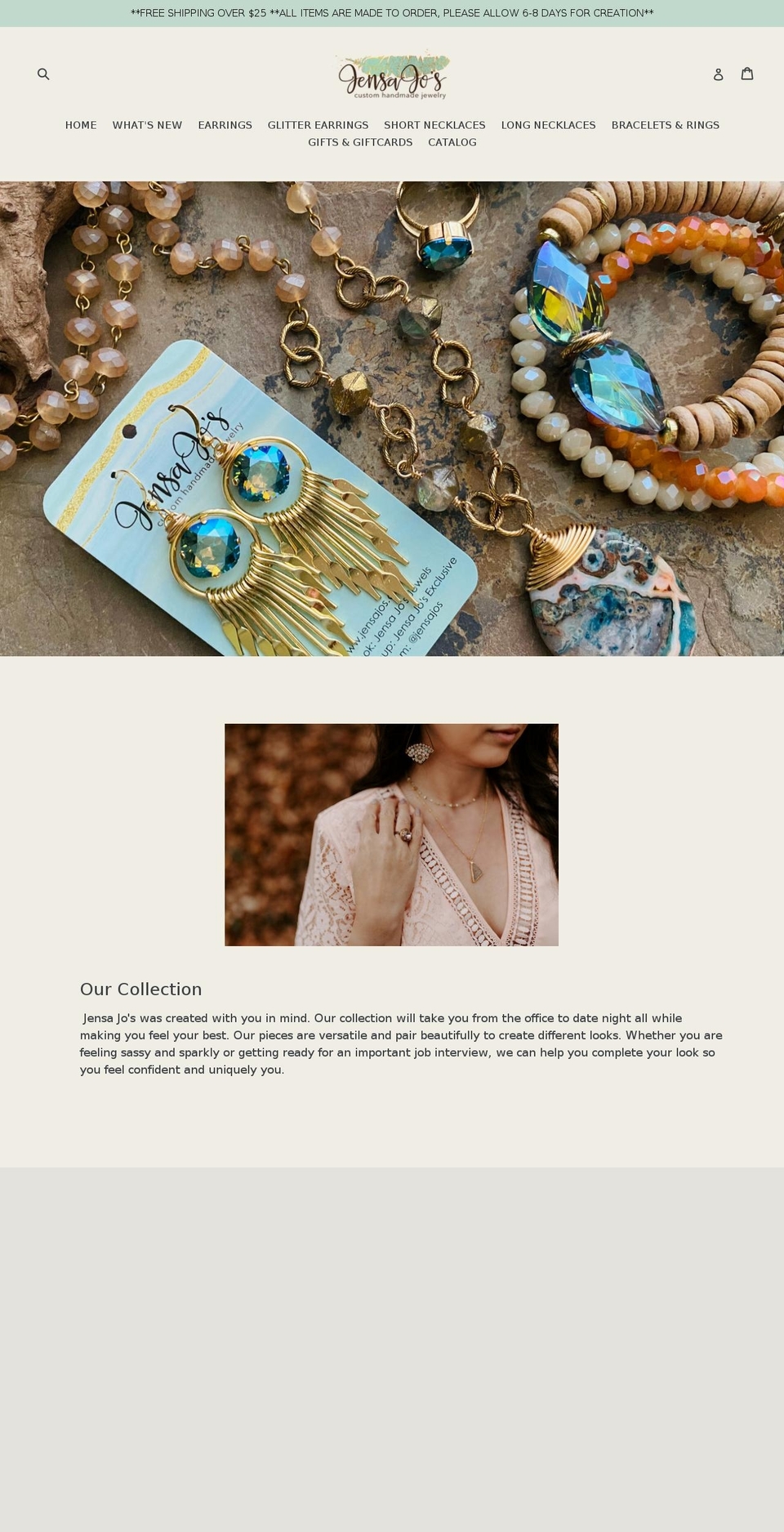 jensajos.com shopify website screenshot