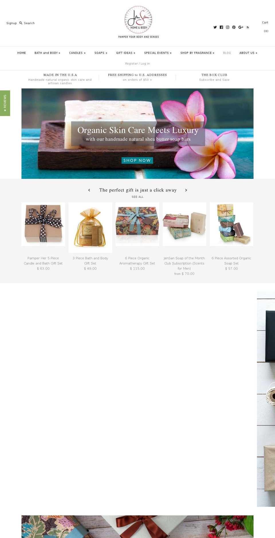 jensancandle.com — Shopify storefront screenshot