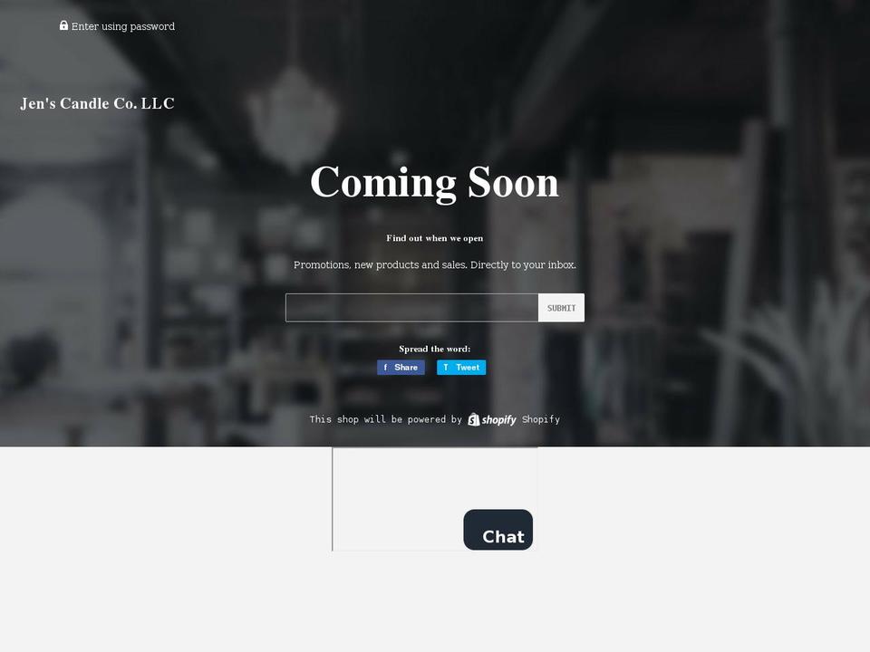 jenscandleco.com shopify website screenshot