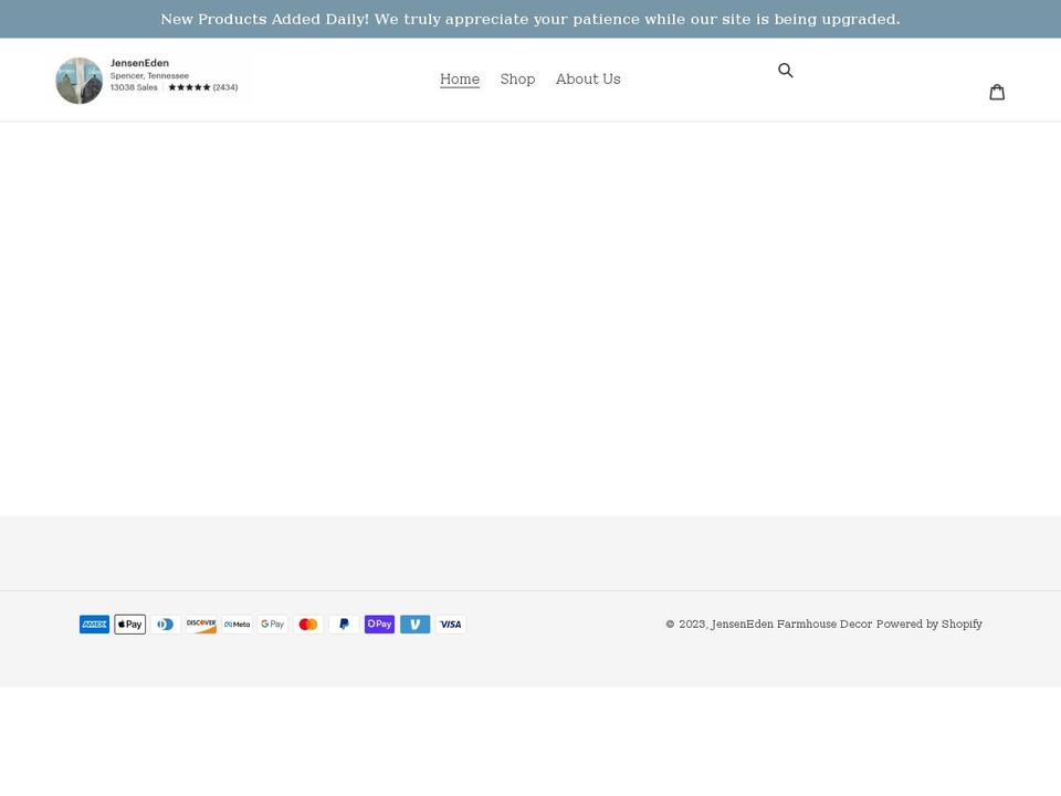 jenseneden.com shopify website screenshot