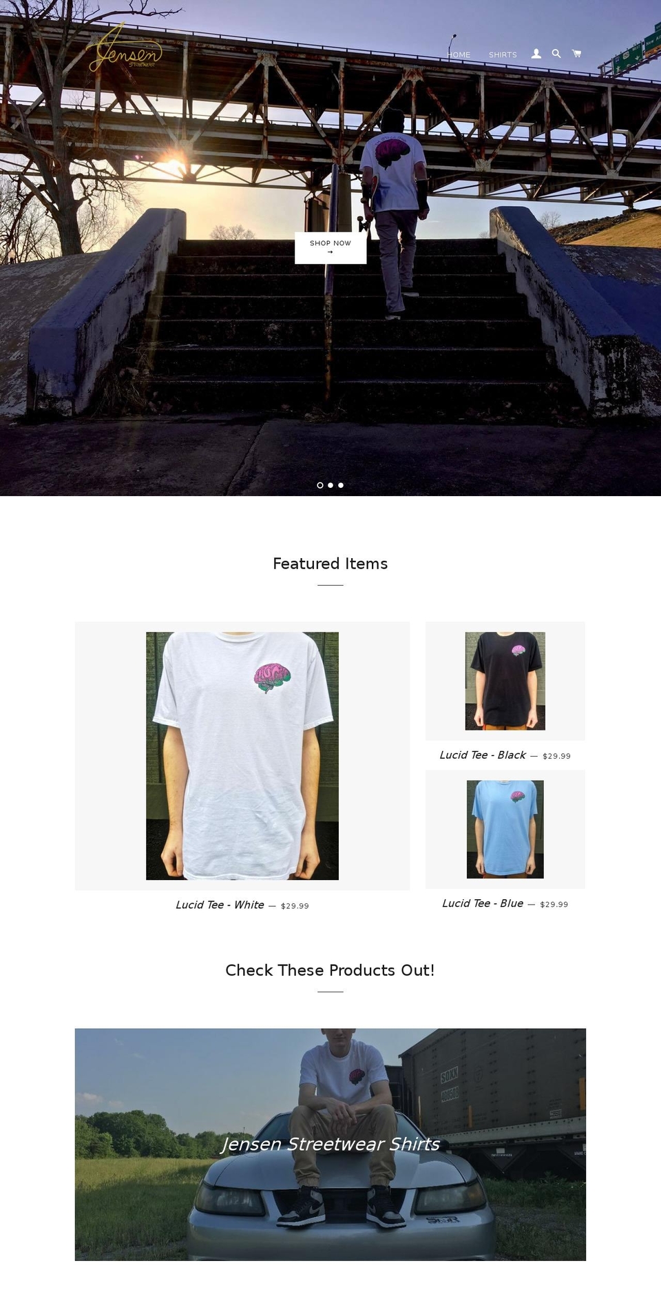 jensenstreetwear.com — Shopify storefront screenshot