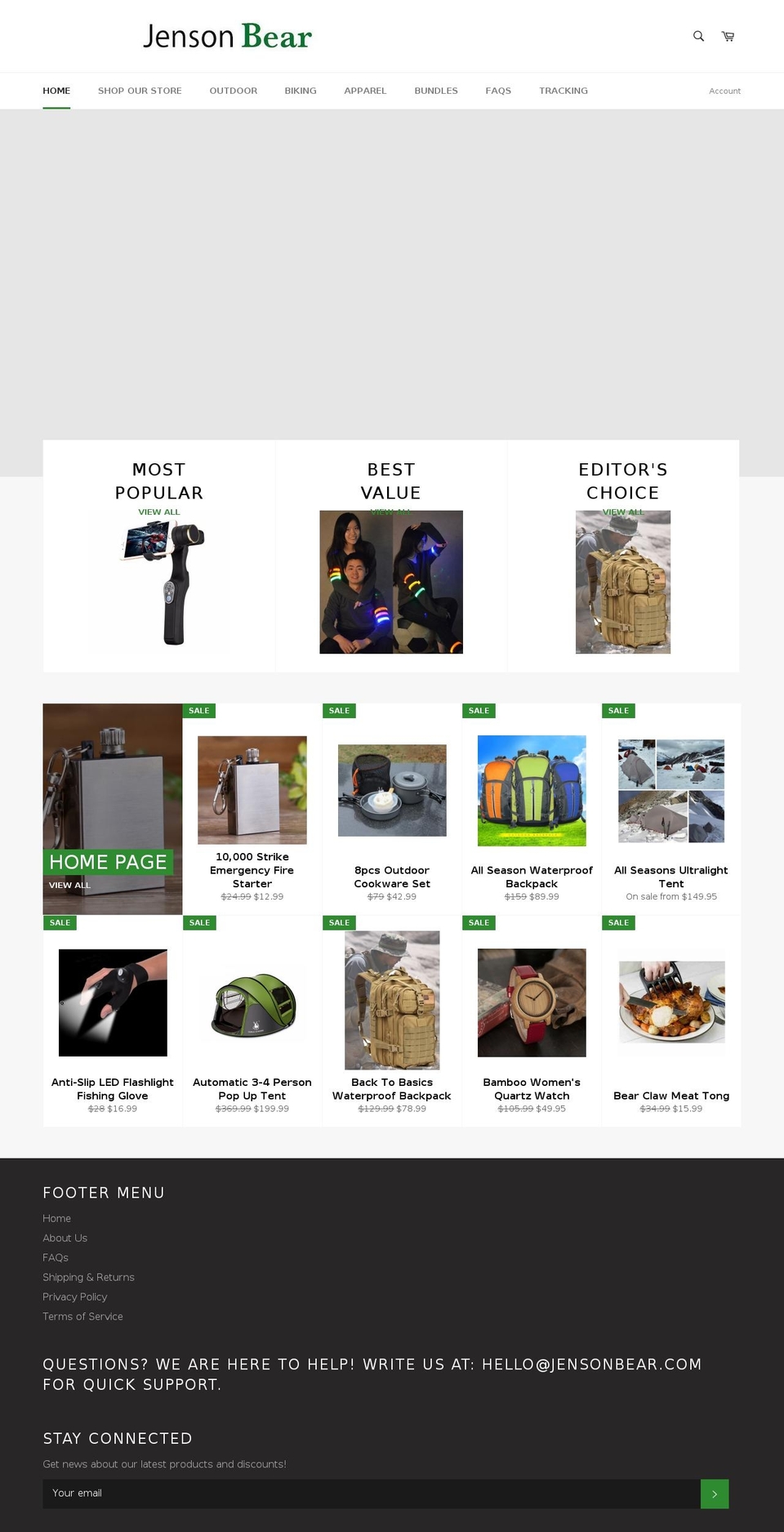 jensonbear.com — Shopify storefront screenshot