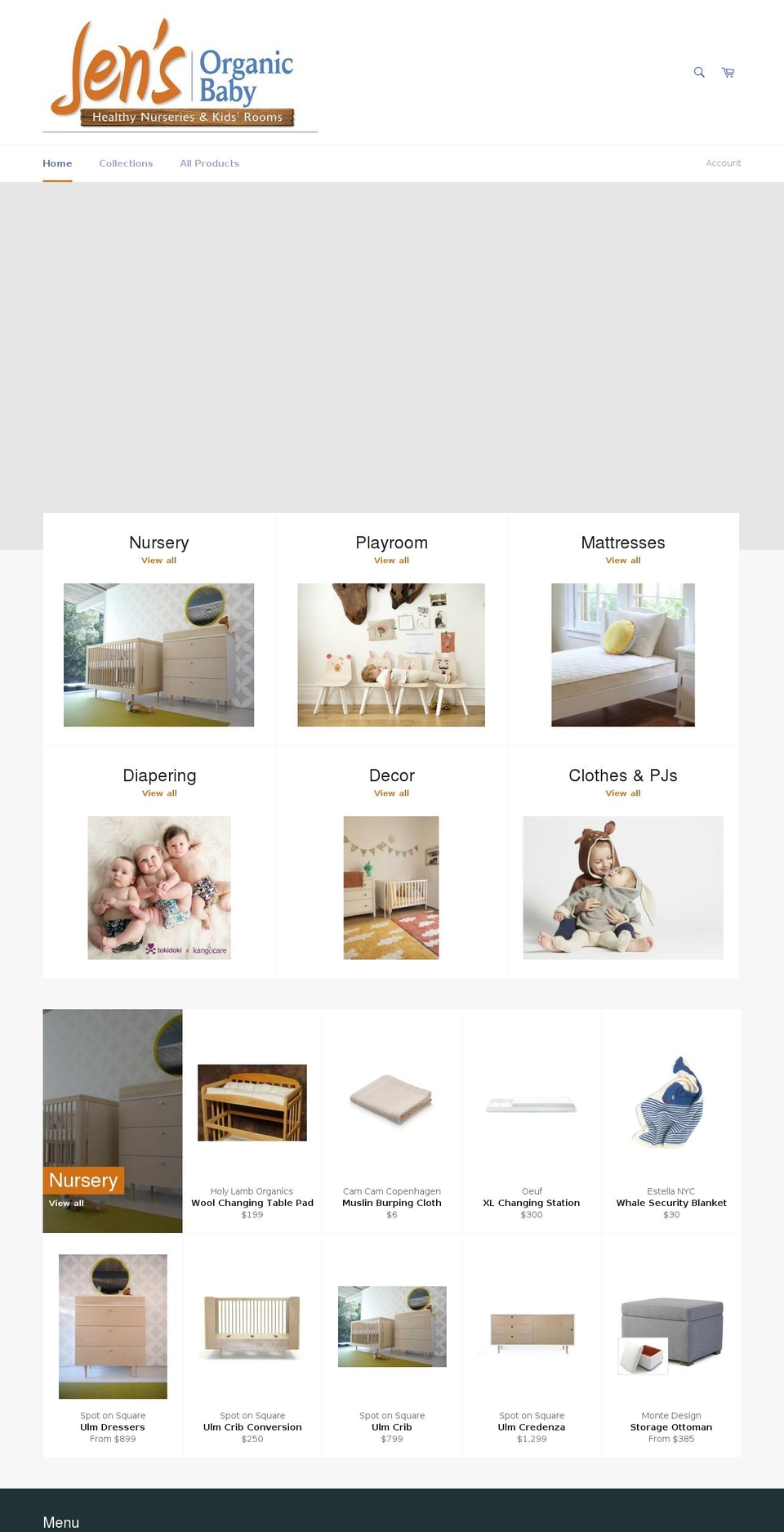 jensorganicbaby.com — Shopify storefront screenshot