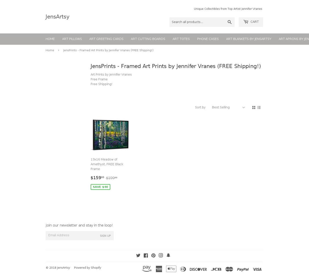 jensprints.net shopify website screenshot