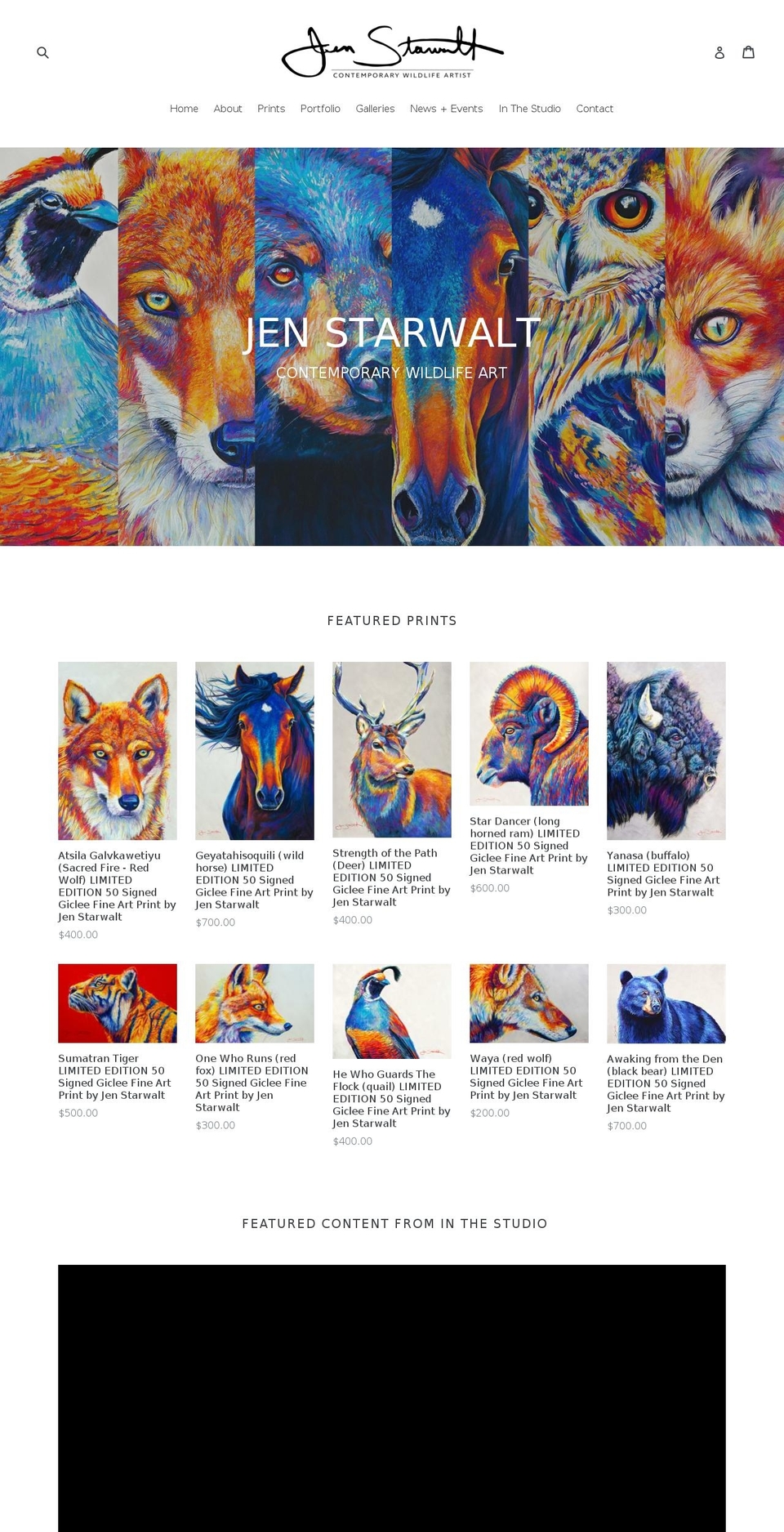 jenstarwalt.com — Shopify storefront screenshot