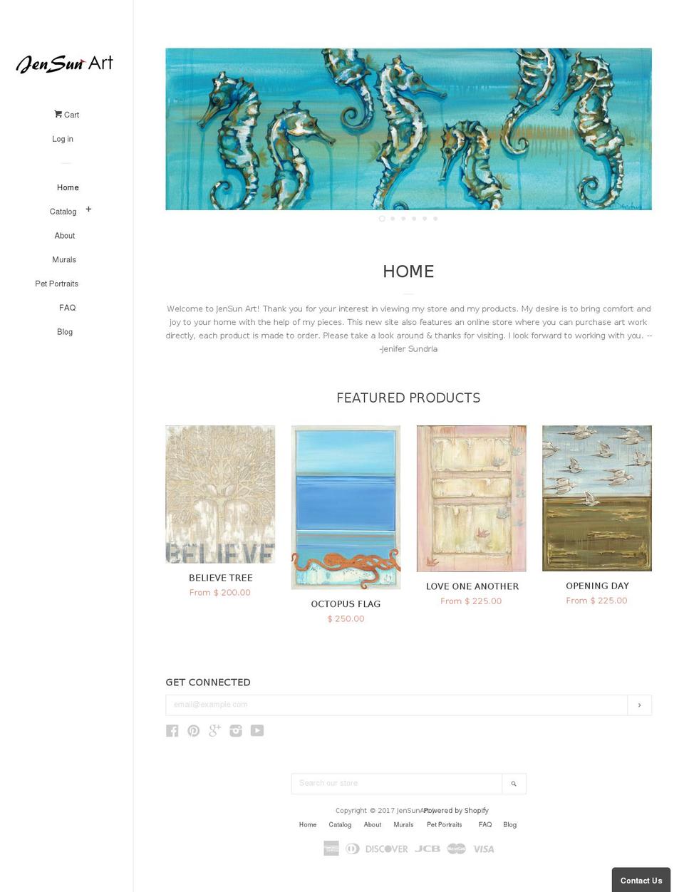 jensunart.com shopify website screenshot