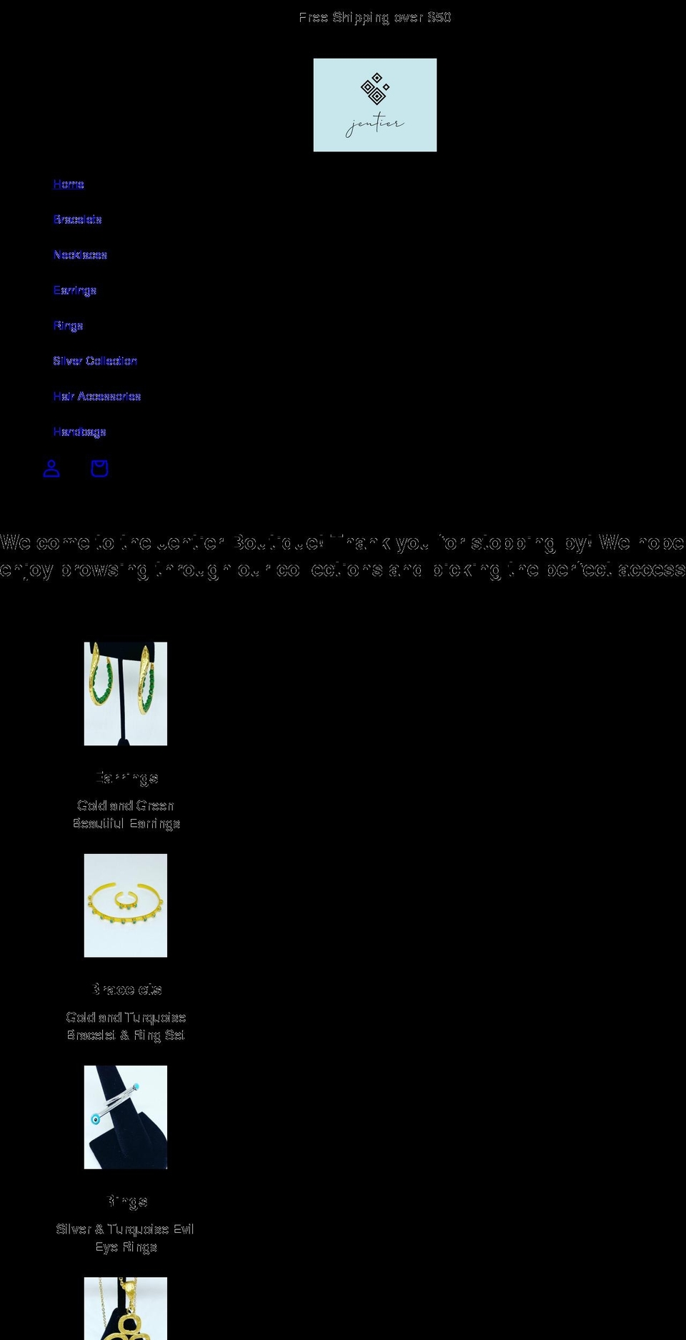 jentier.com shopify website screenshot
