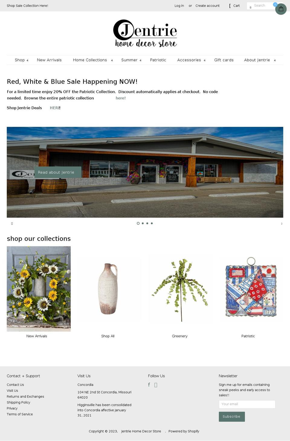 jentrie.com shopify website screenshot