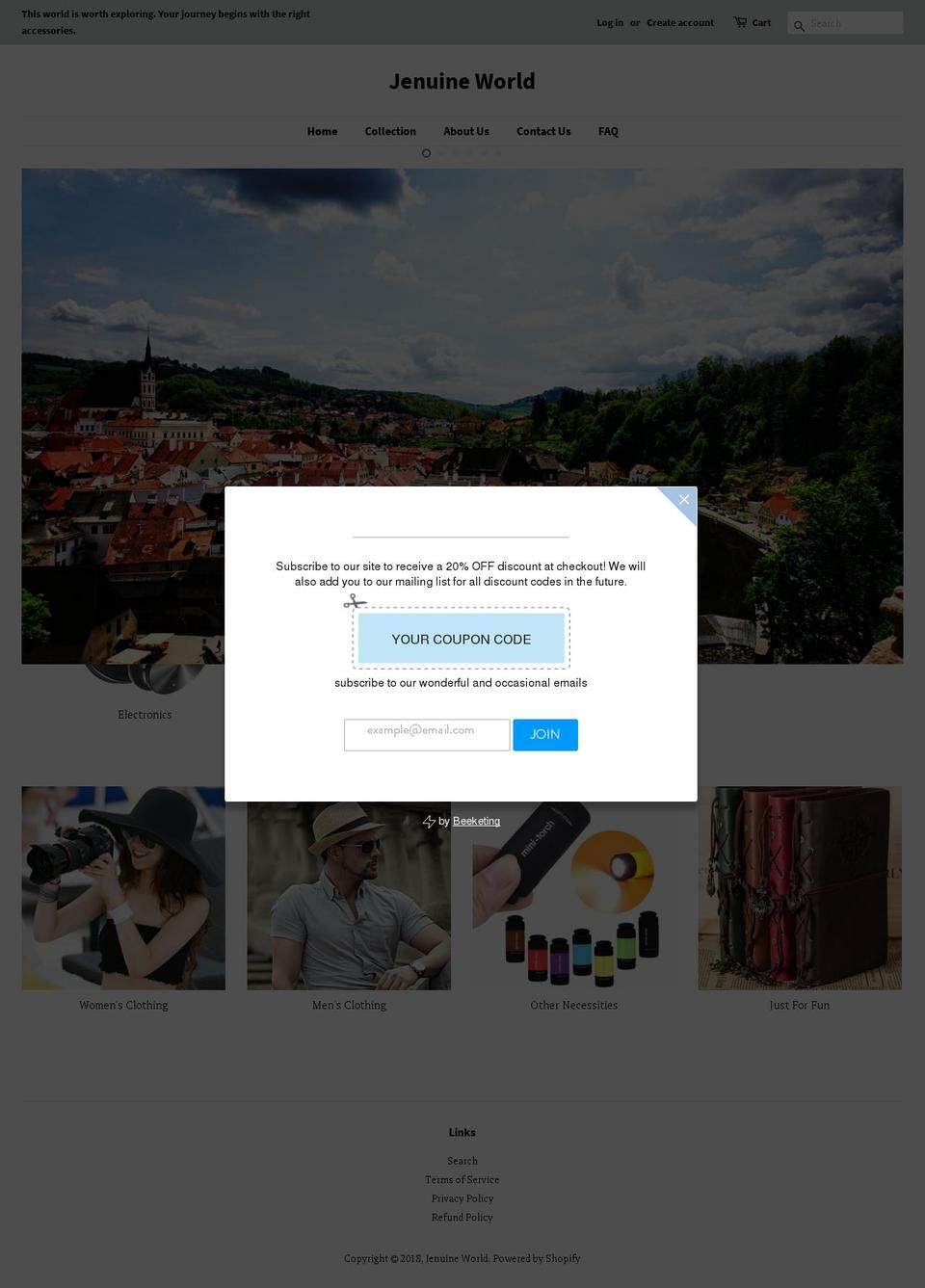 jenuineworld.com — Shopify storefront screenshot