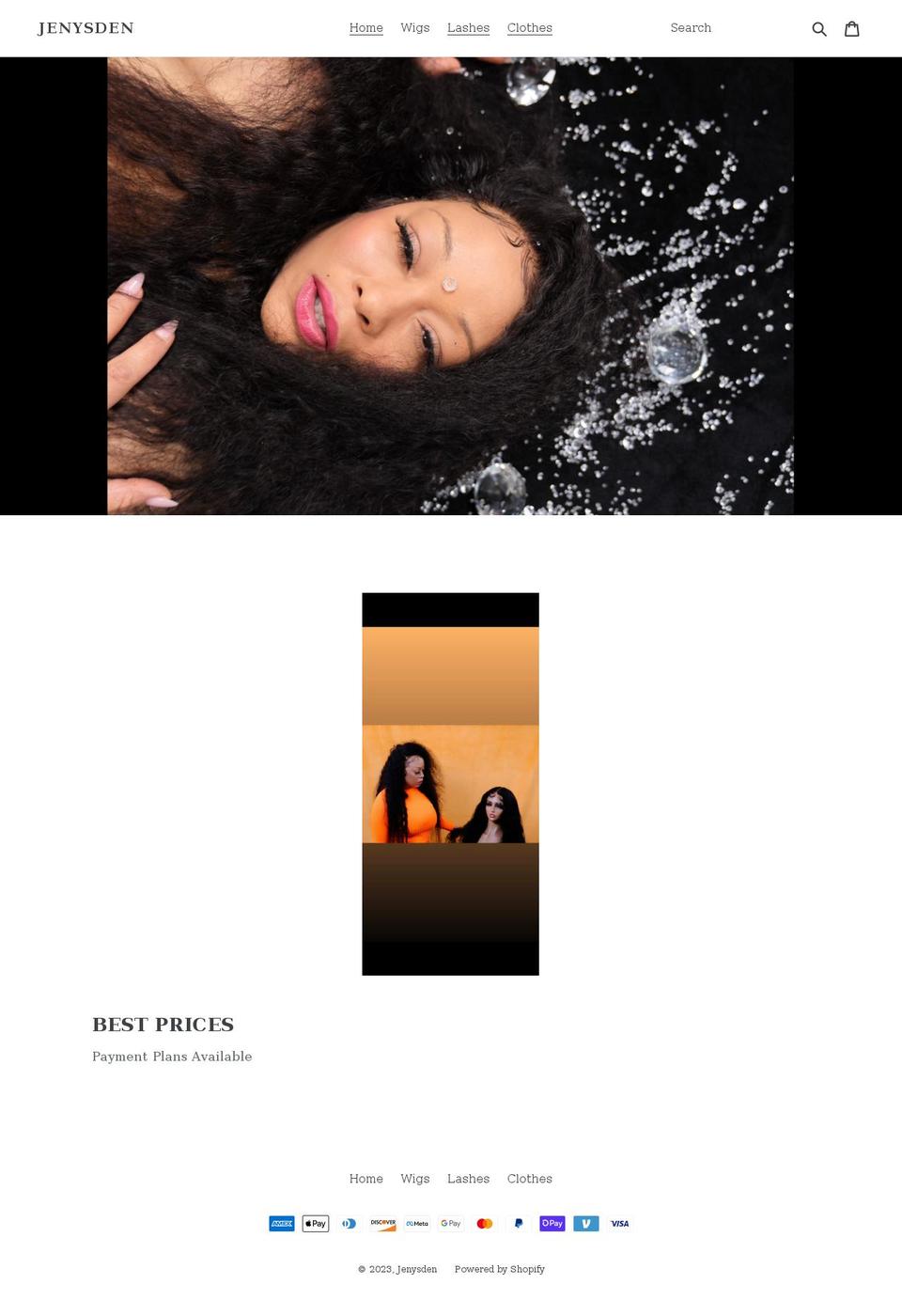 jenysden.com shopify website screenshot