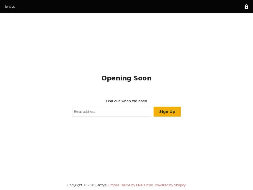 jenzys.com — Shopify storefront screenshot