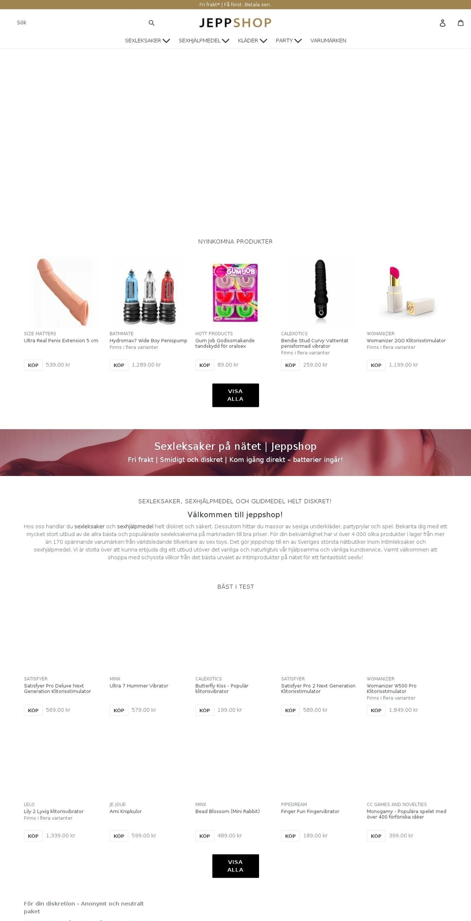 jeppshop.se shopify website screenshot