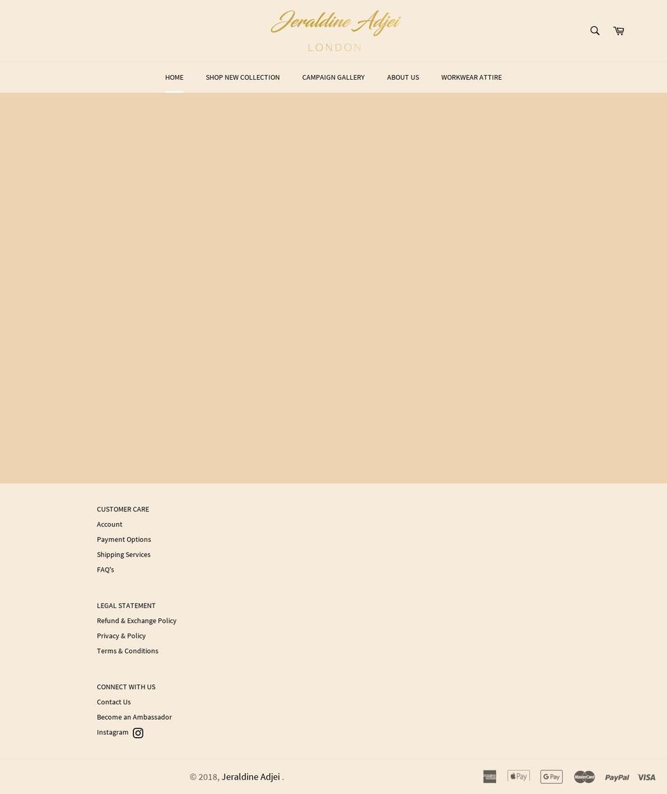 jeraldineadjei.com — Shopify storefront screenshot