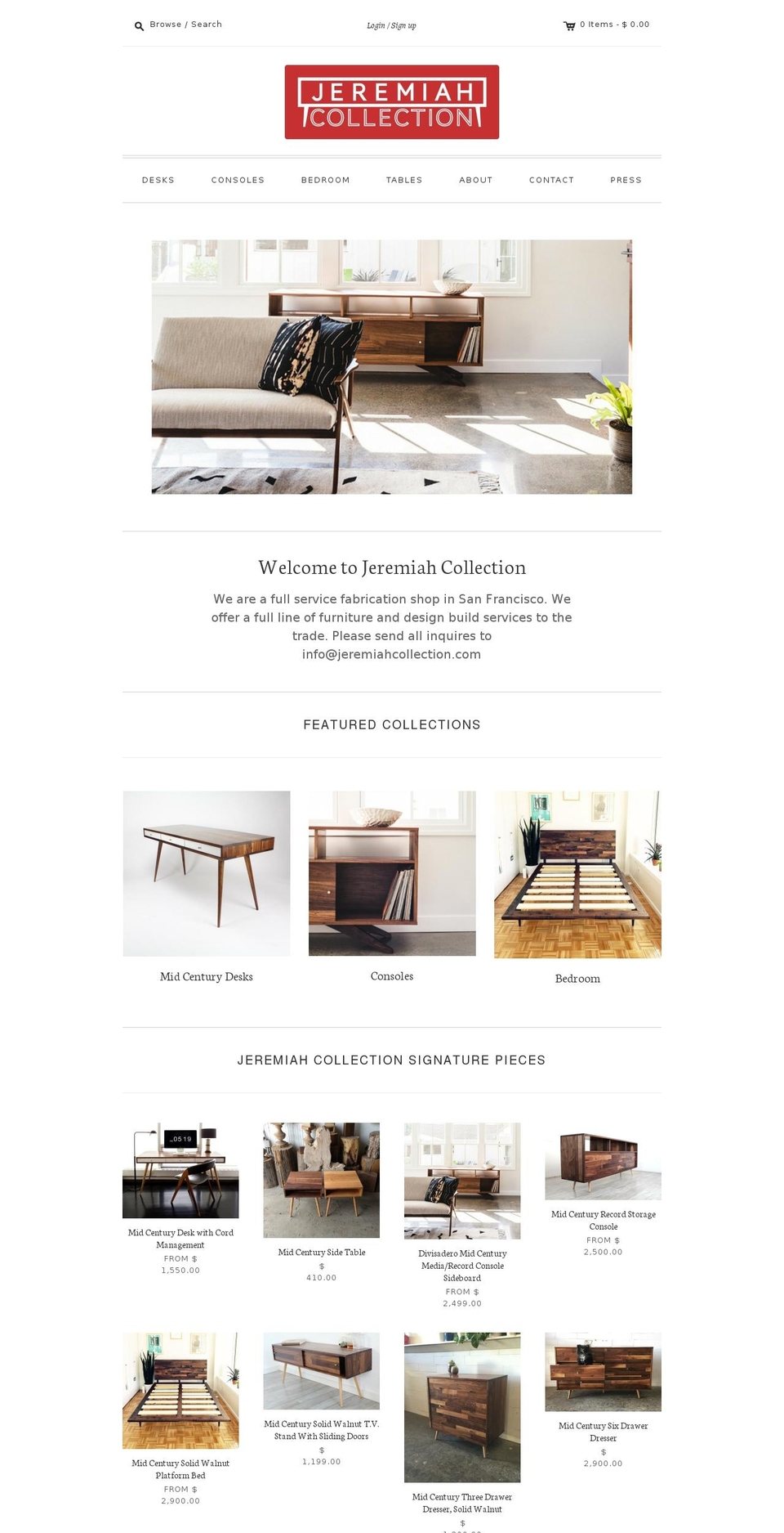 Editions Shopify theme site example jeremiahcollection.com