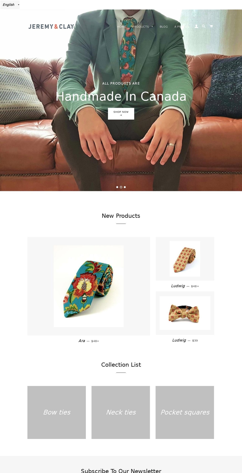 jeremyandclay.com — Shopify storefront screenshot