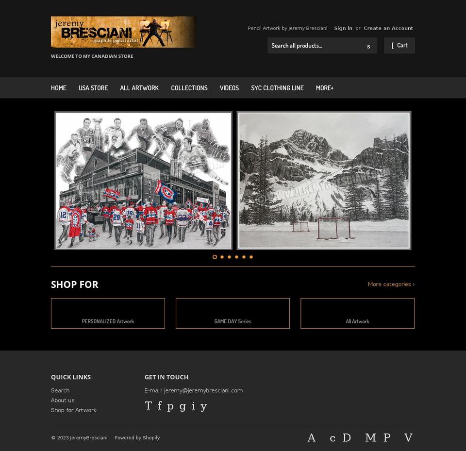 jeremybresciani.myshopify.com shopify website screenshot