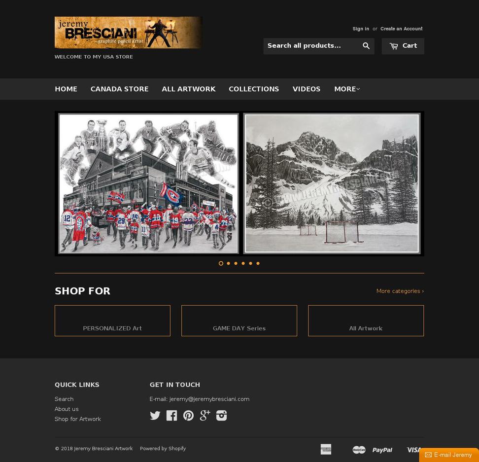 jeremybrescianiart.com — Shopify storefront screenshot