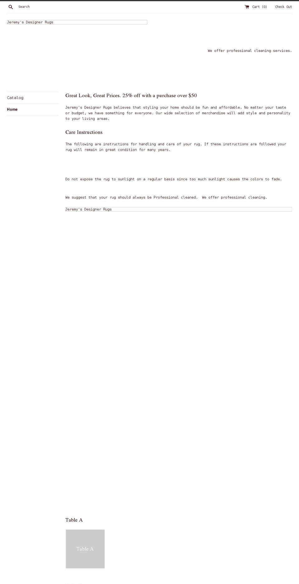 jeremysdesignerrugs.com shopify website screenshot