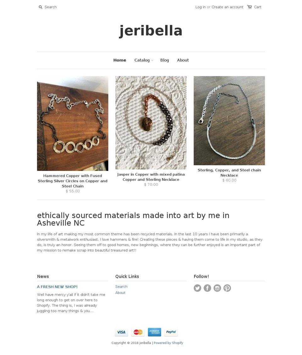 jeribella.com shopify website screenshot
