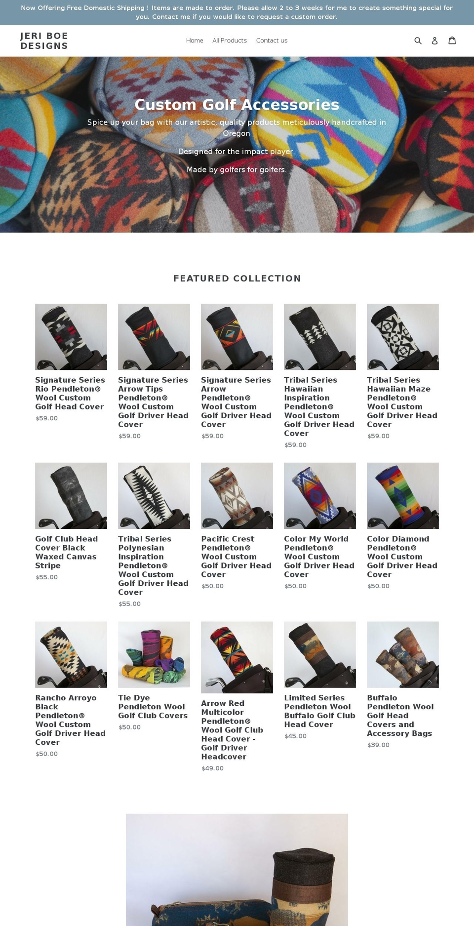 jeriboedesigns.com — Shopify storefront screenshot