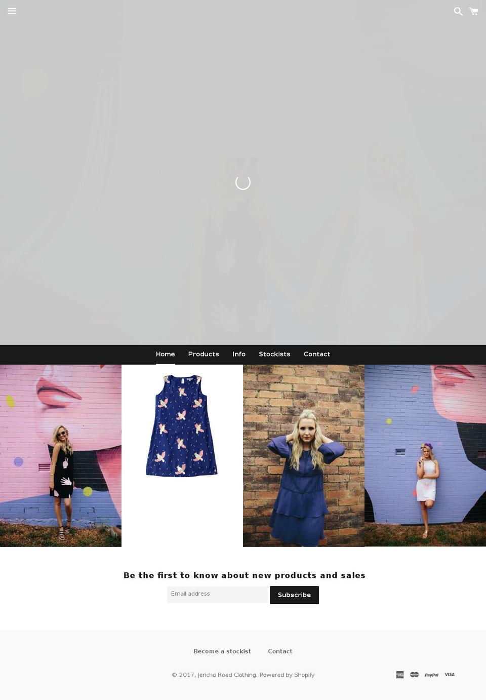 jerichoroadclothing.com.au shopify website screenshot