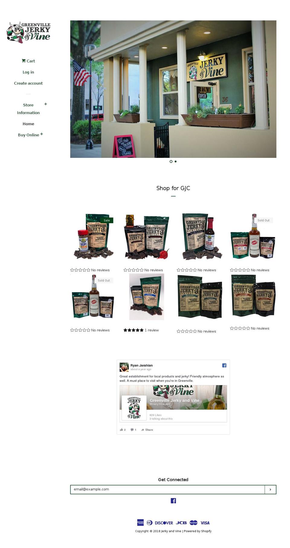 jerkyandvine.com — Shopify storefront screenshot