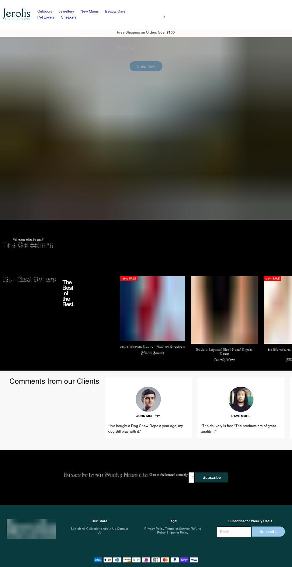 jerolis.com — Shopify storefront screenshot