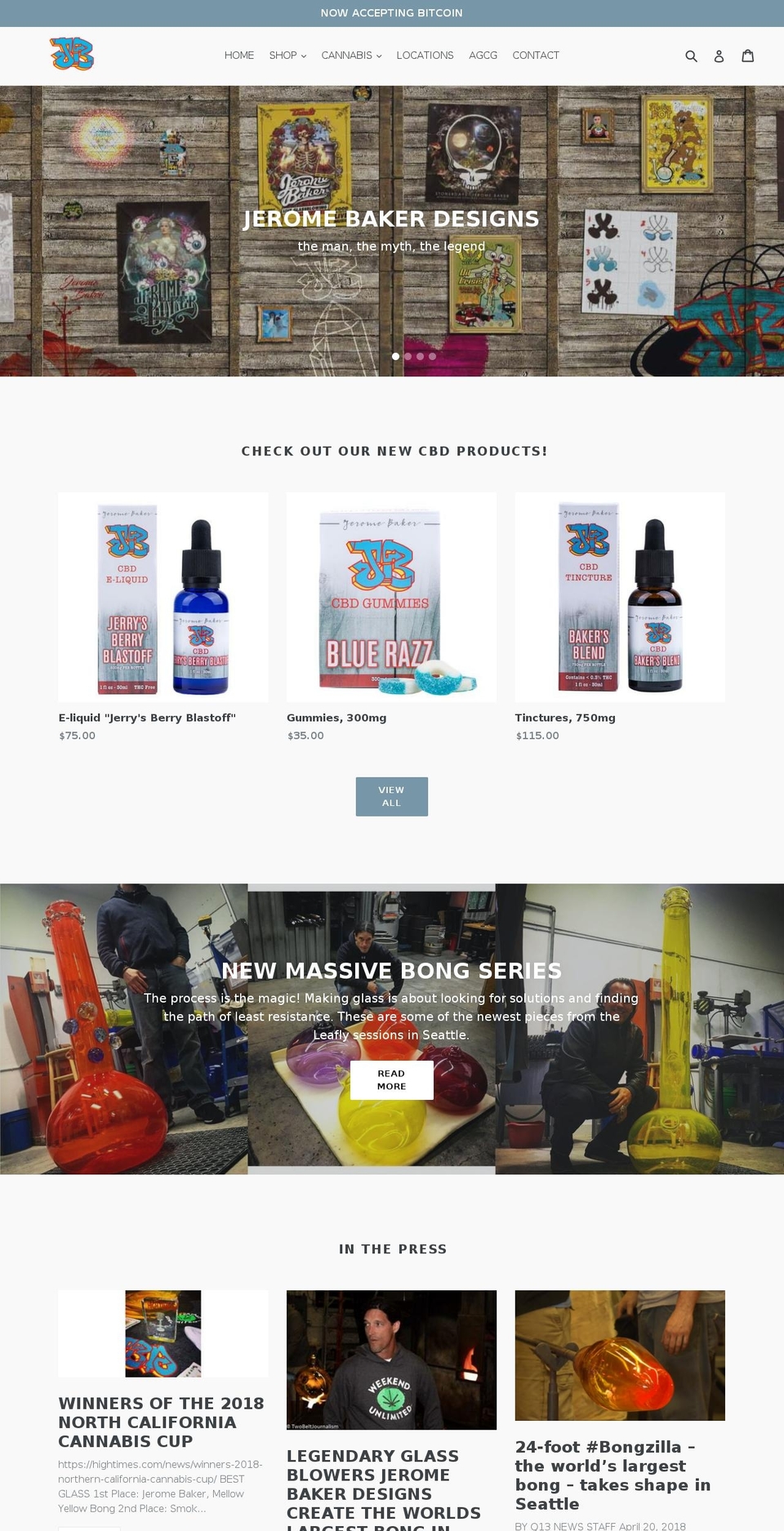 jeromebaker.com shopify website screenshot