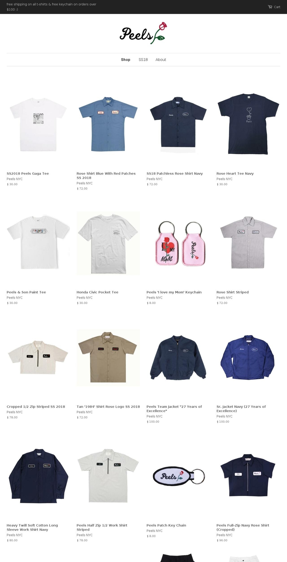 jeromepeel.com shopify website screenshot