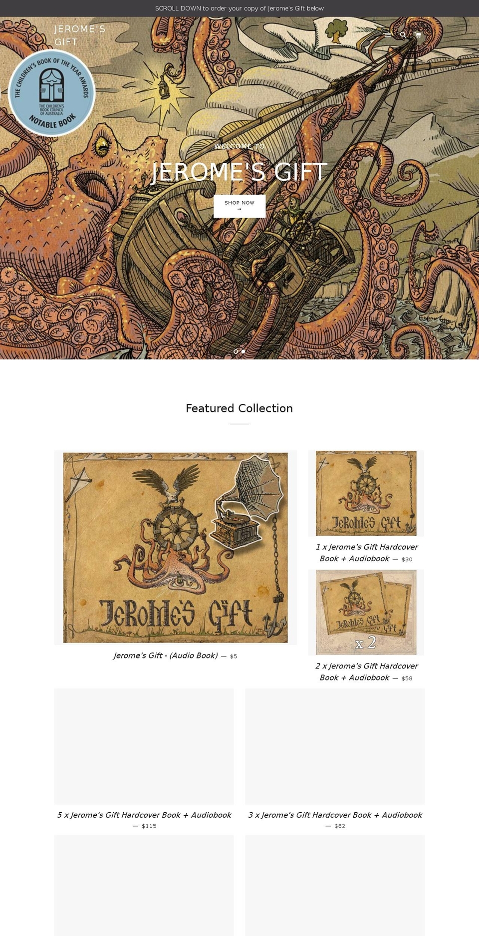 jeromesgift.com — Shopify storefront screenshot