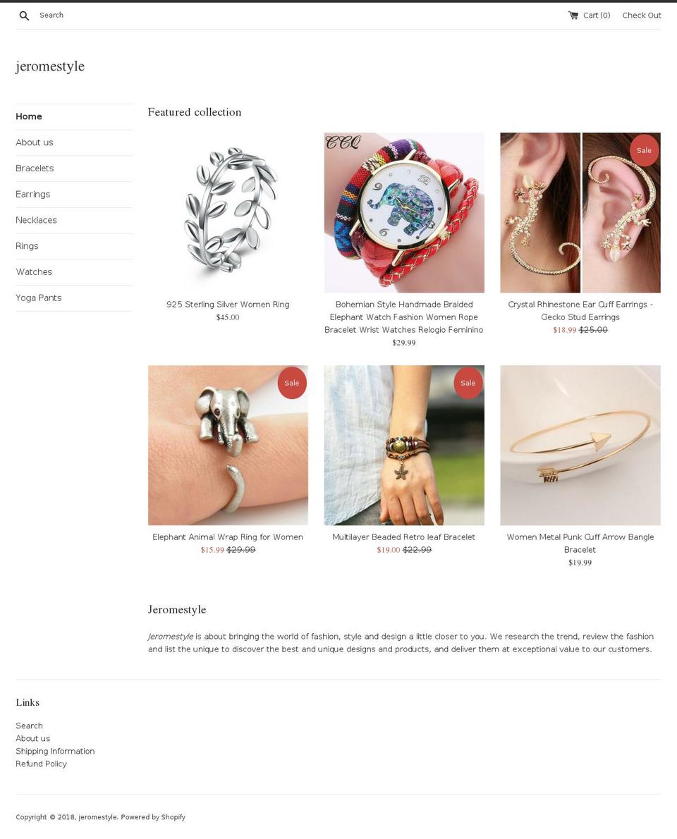 jeromestyle.com shopify website screenshot