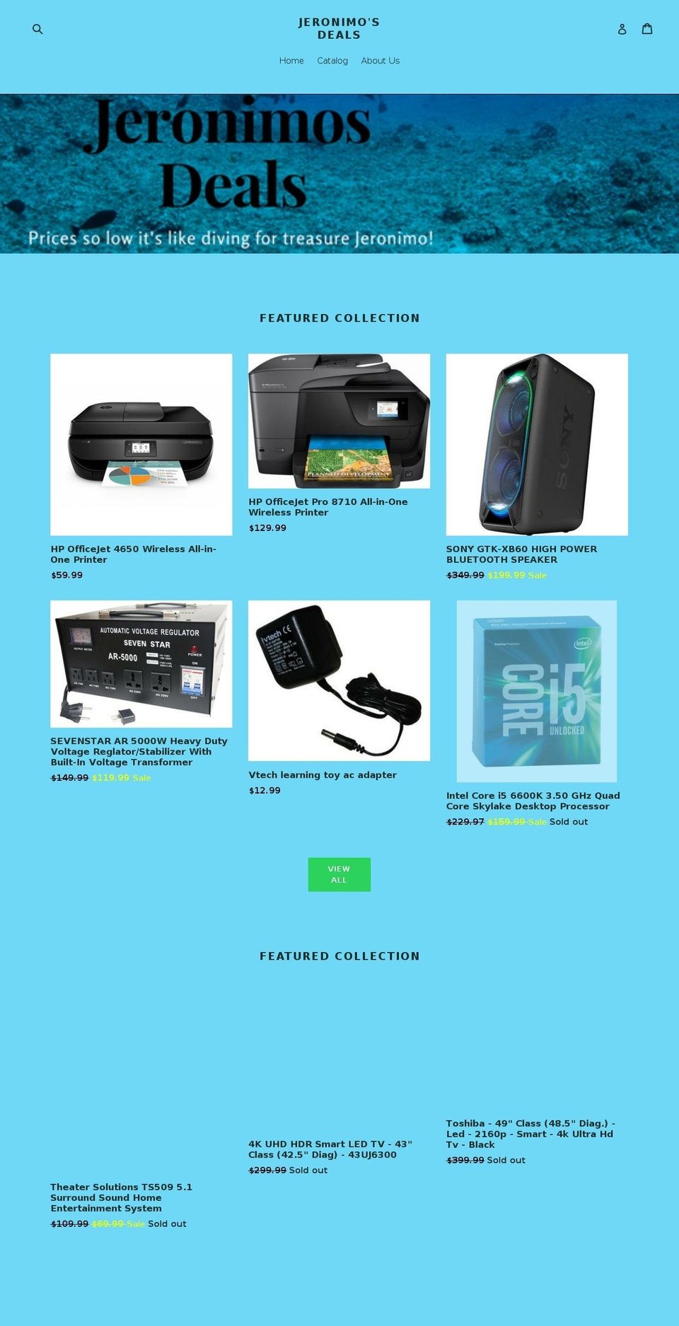 jeronimosdeals.com — Shopify storefront screenshot