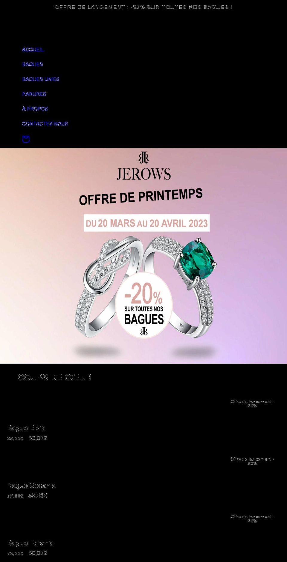 jerows.com shopify website screenshot