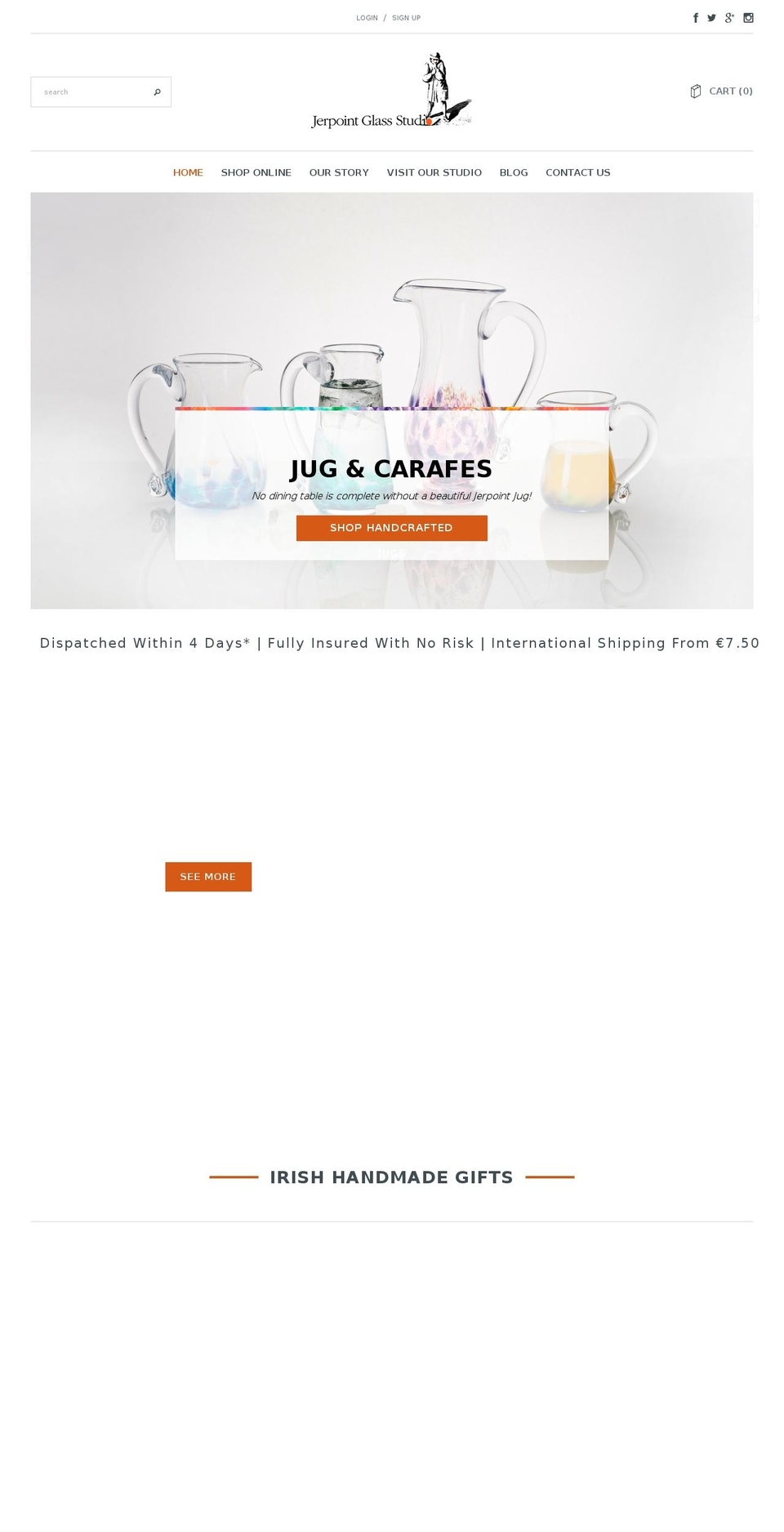 jerpointglass.com shopify website screenshot