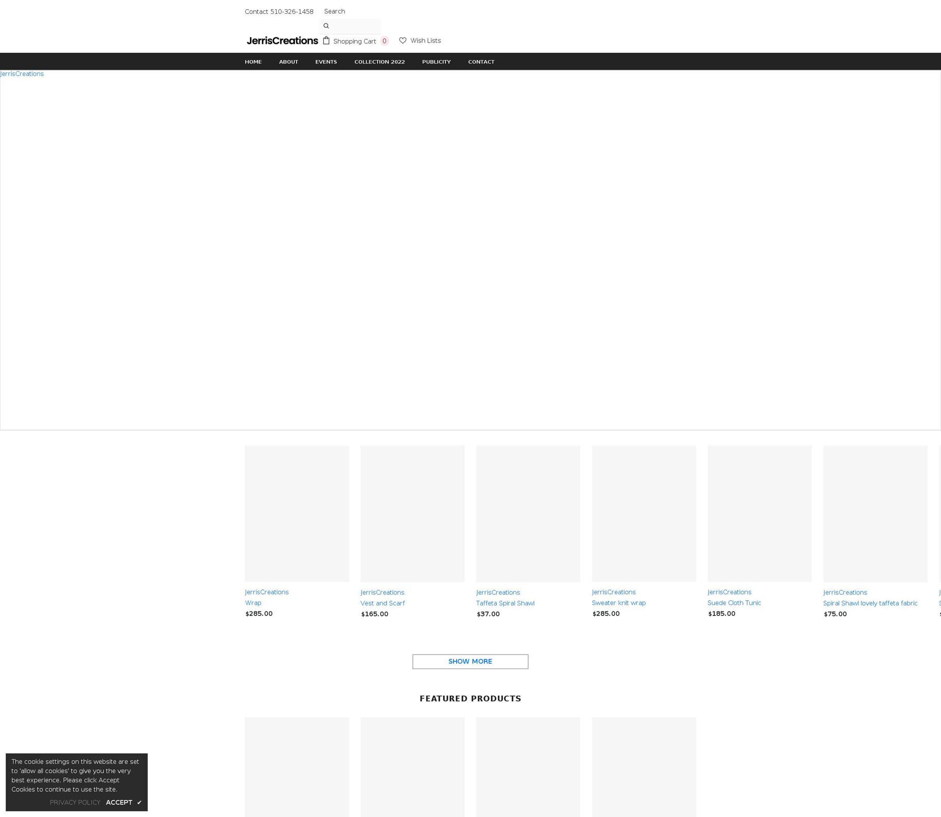 jerriscreations.com shopify website screenshot
