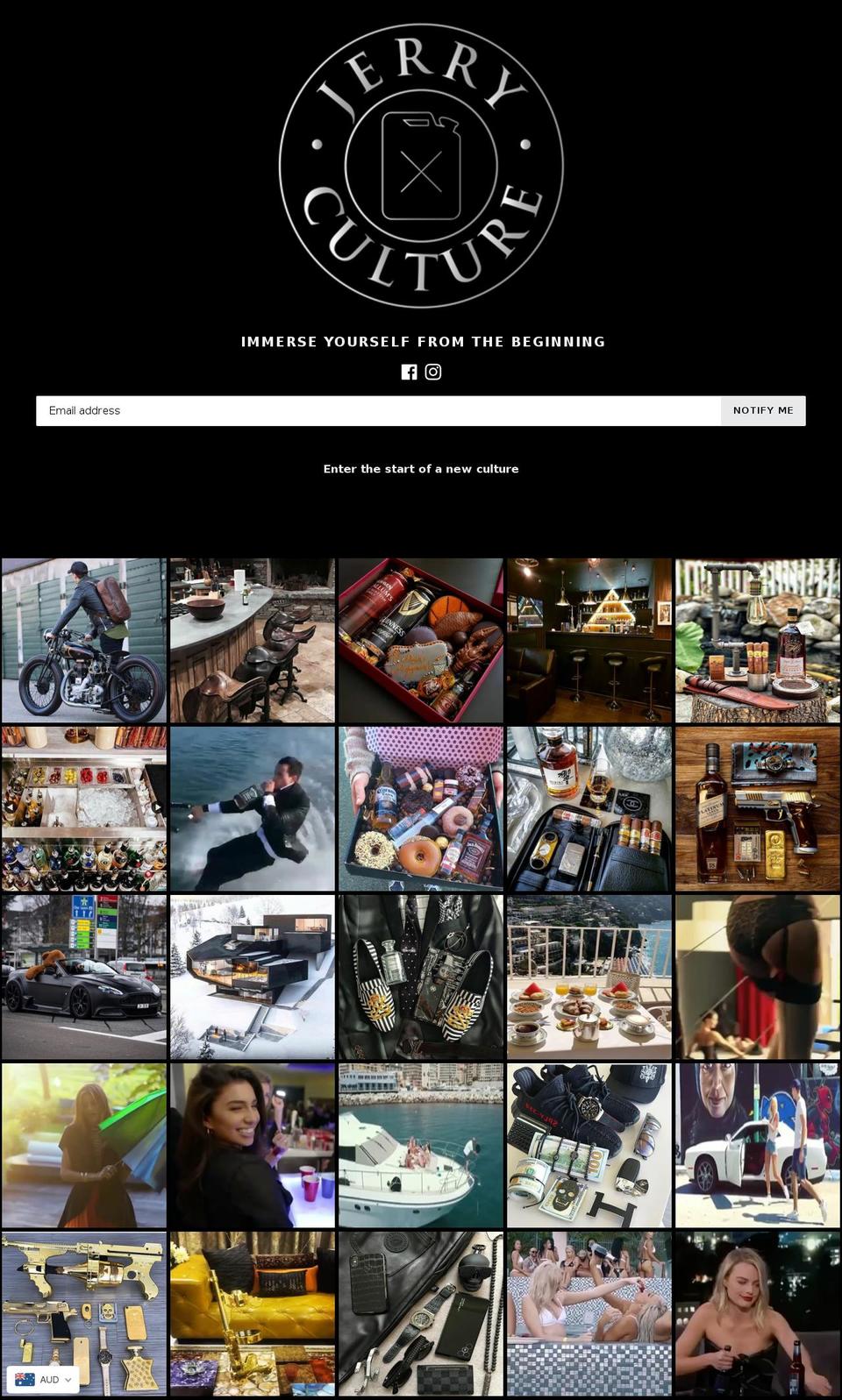 jerryculture.com shopify website screenshot