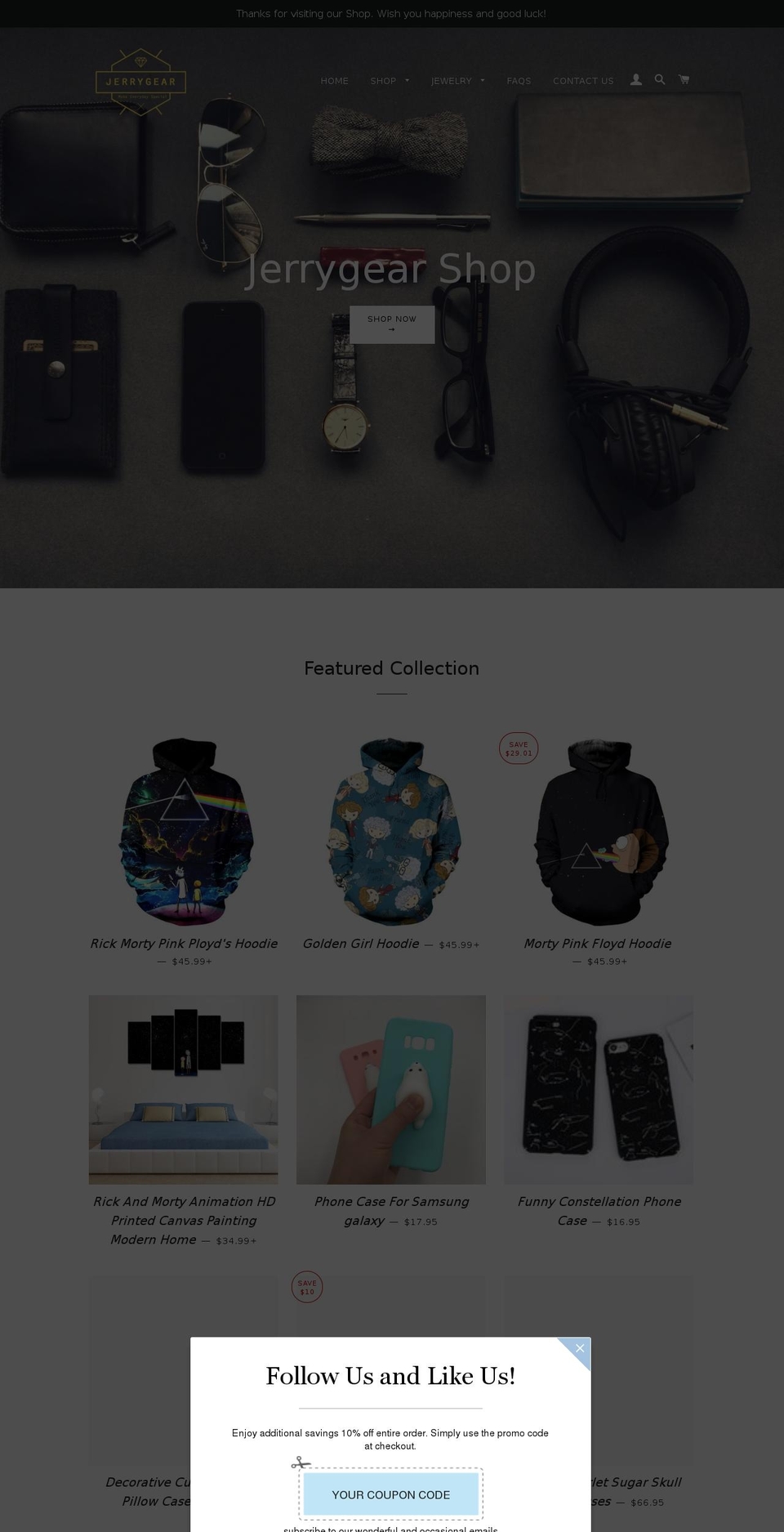 jerrygear.com — Shopify storefront screenshot