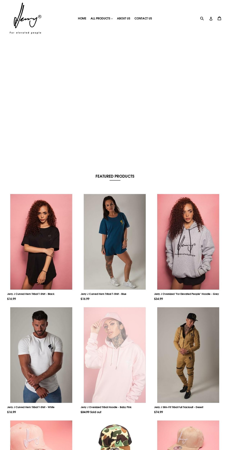 jerryjclothing.com shopify website screenshot