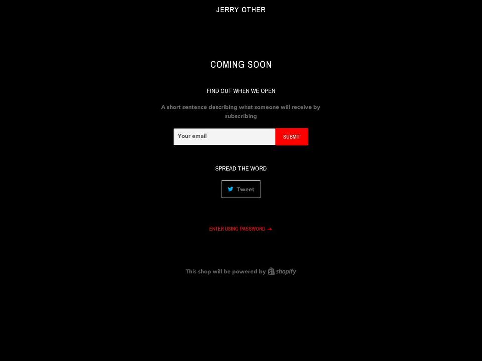 jerryother.org shopify website screenshot