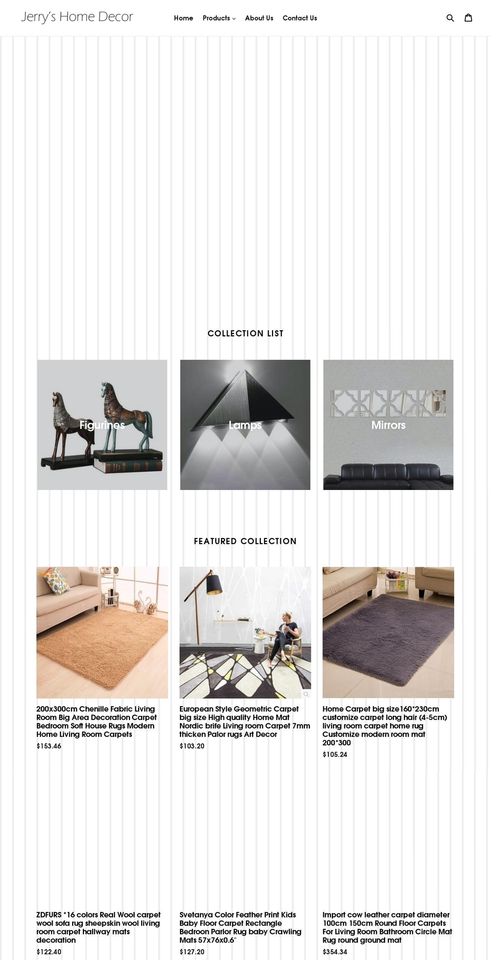 jerryshomedecor.com — Shopify storefront screenshot