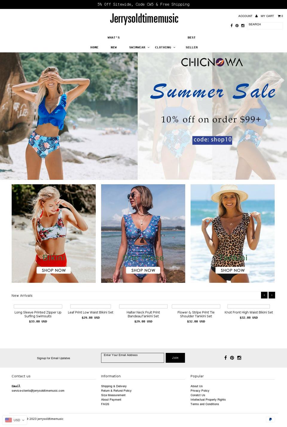 jerrysoldtimemusic.com shopify website screenshot