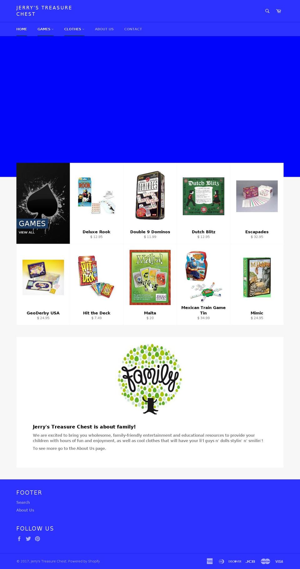 Crave Shopify theme site example jerrystreasurechest.com