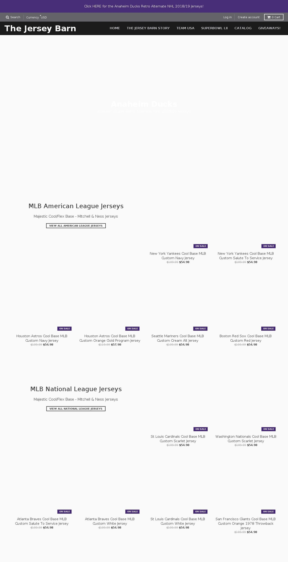 jerseybarn.com — Shopify storefront screenshot