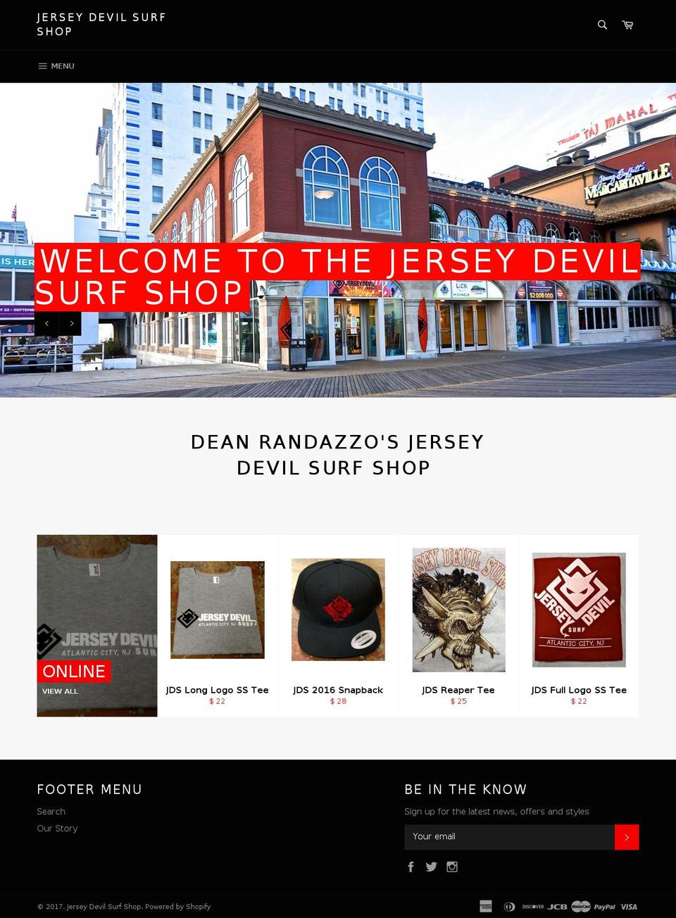jerseydevilsurf.com shopify website screenshot