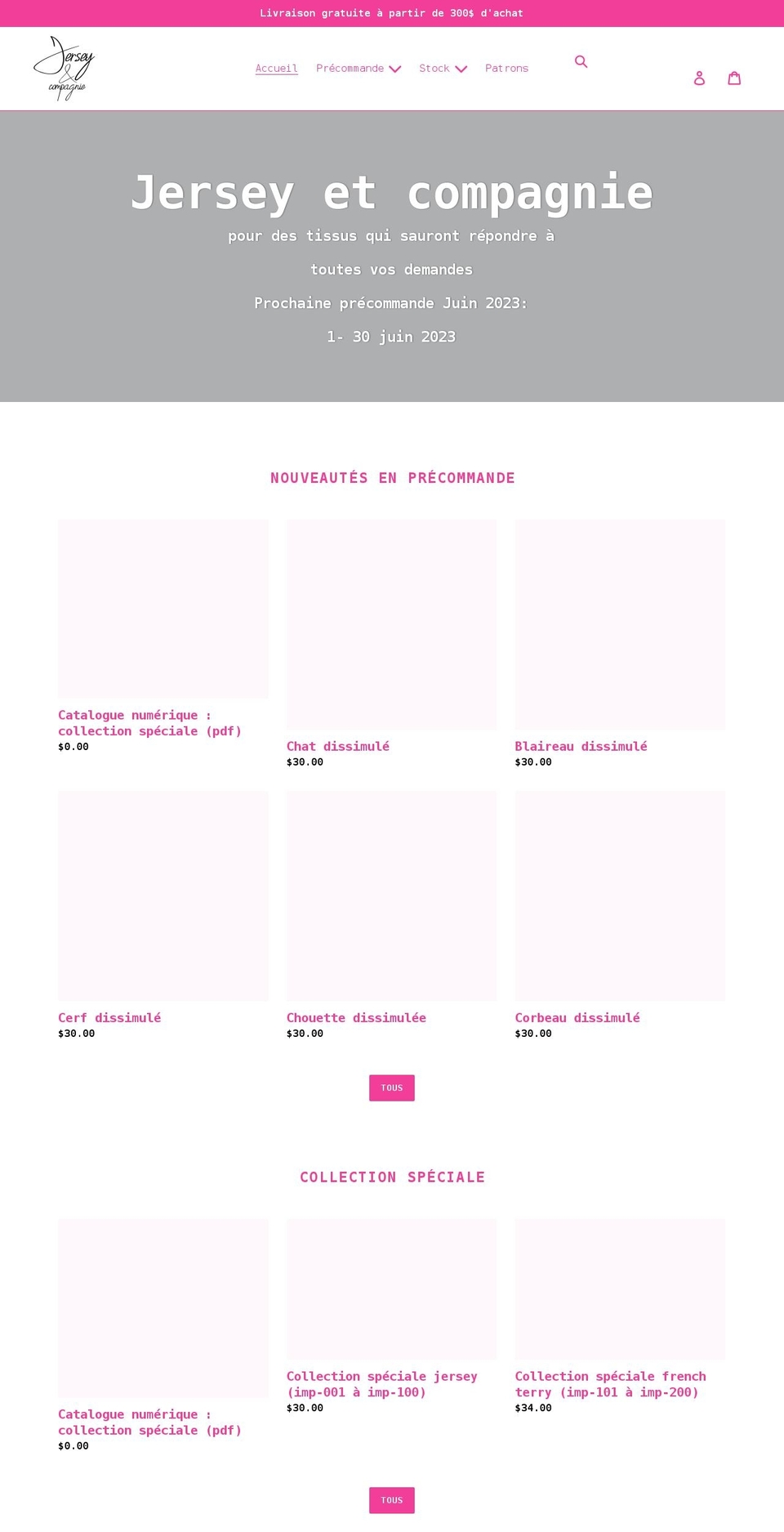 jerseyetcompagnie.com shopify website screenshot