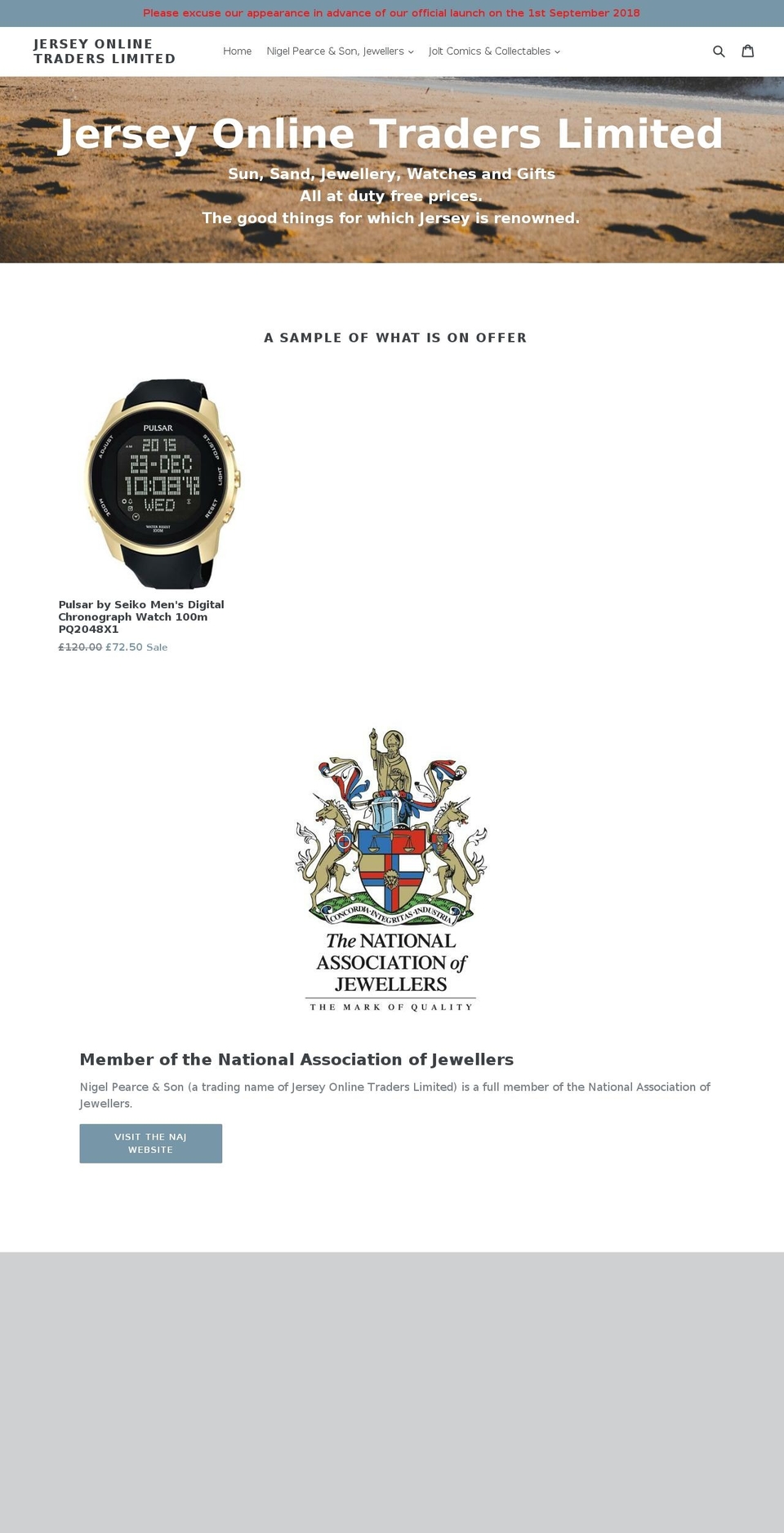 jerseyjewellery.com — Shopify storefront screenshot