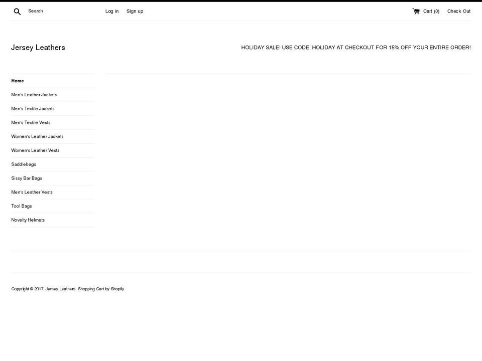 jerseyleathers.com shopify website screenshot